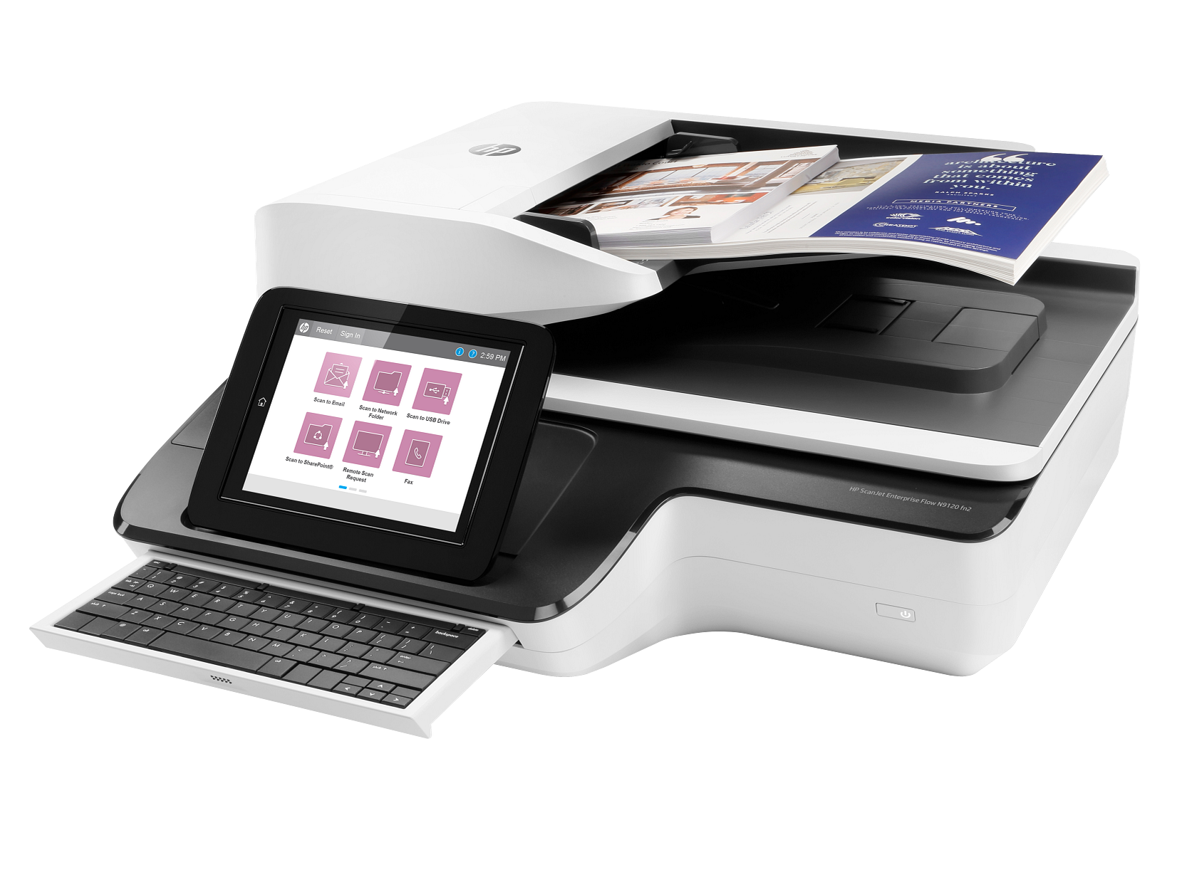 Document scanner with keyboard